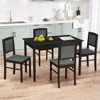 Tangkula 5 PCS Dining Table Set for 4 w/Rubber Wood Legs Upholstered Seat Padded Backrest - 3 of 4