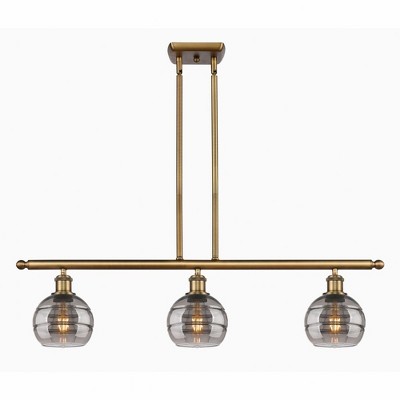 Rochester - 3 Light Stem Hung Island In Industrial Style-8.38 Inches Tall and 36 Inches Wide