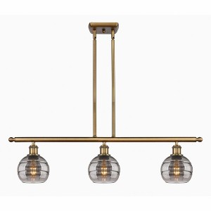 Rochester - 3 Light Stem Hung Island In Industrial Style-8.38 Inches Tall and 36 Inches Wide - 1 of 1