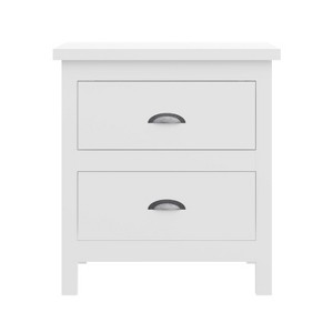 Vynxaria White Solid Wood Night Stand Versatile Bedside Table with Drawers End Table Desk for Bedroom Living Room - 1 of 4
