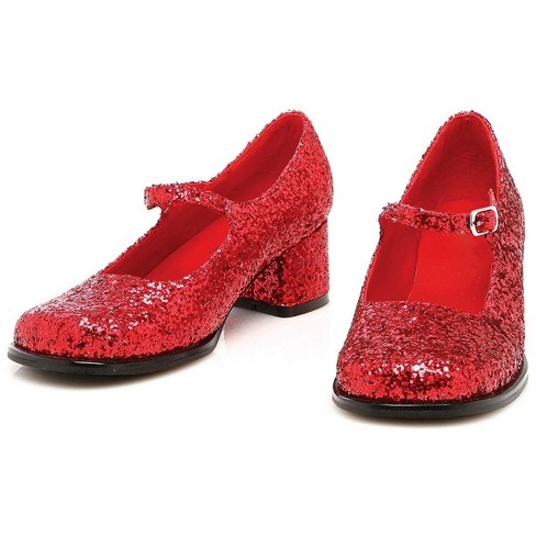 red shoes glitter