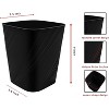 Aoibox Small Plastic Trash Can Wastebasket Recycling Bin for Bathroom, Dorm, Bedroom, Home Office, Garbage Can for Kids Room (1, Black) - 3 of 4