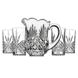 Godinger Silver 5pc Dublin Crystal Pitcher and Highball Set: Hand Wash, Clear Crystal, Service for 4, Hot/Cold Beverages - 1 of 3