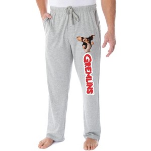 Gremlins Men's Gizmo And Classic Movie Script Logo Loungewear Pajama Pants Heather Grey - 1 of 3