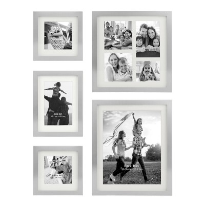 5pc Decorative Stamped Photo Frame Set Silver - Stonebriar Collection ...