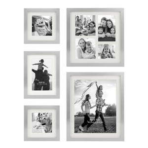 5pc Decorative Stamped Photo Frame Set Silver - Stonebriar Collection - 1 of 4