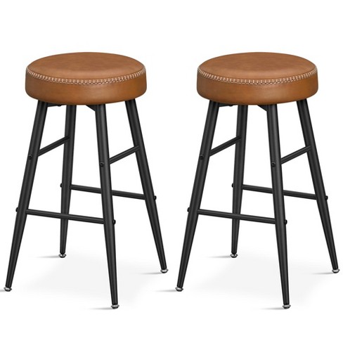 VASAGLE EKHO Collection - Bar Stools Set of 2, Kitchen Counter Stools,  Breakfast Stools, Synthetic Leather with Stitching, 30-Inch Tall, Home Bar