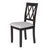 Set of 2 Linen Fabric Upholstered Dining Chairs,Armless Side Chair with Solid Wood Legs,Modern Dining Room Chair for Kitchen Island-Coolbibila - 2 of 4