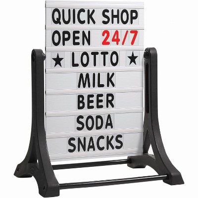 Aarco Products 36"H x 24"W Frameless Double Sided Sidewalk Sign with Changeable Letterboard and Set of 354 Characters