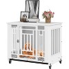 QuestaPack Dog Crate Furniture, 31.9" Heavy Duty Dog Cage, Wooden Side End Table with Wheels - 2 of 4