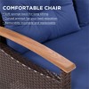 4-Piece Garden Furniture,  Patio Seating Set, PE Rattan Outdoor Sofa Set, Wood Table and Legs, Brown and Beige - 3 of 4