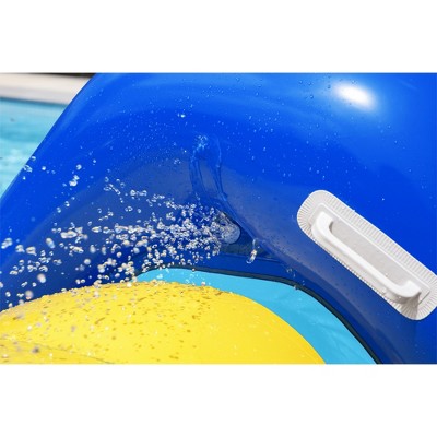 Giant Yellow and Blue PVC Inflatable Pool Water Slide with Sprinkler