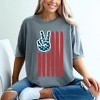 Simply Sage Market Women's Flag Peace Sign Short Sleeve Garment Dyed Tee - 2 of 4