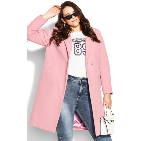 CITY CHIC | Women's Plus Size Effortless Chic Coat - blush - 22W