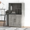 Cat Litter Box Enclosure Furniture, Hidden Double Litter Box Cabinet with Ladder, Entertaining Platform & Washroom Indoor - 3 of 4