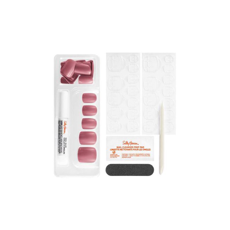 Sally Hansen Salon Effects Perfect Manicure Press on Nails Kit - Square - Pink Clay - 24ct, 4 of 13