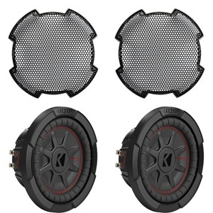 Kicker (2) 48CWRT82 CompRT 8" Sub, Dual Voice Coil, 2-Ohm, & 52GR8 Grill Bundle - 1 of 4