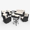 LayinSun Outdoor Patio Furniture Set, Black Rattan Wicker Sectional Swivel Rocker Chairs Sets - 2 of 4