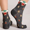 Cute Holiday Pattern Socks (Women's Sizes Adult Medium) - Dark Gray / Medium / from the Sock Panda - 2 of 3
