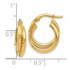 Black Bow Jewelry 4mm Crossover Double Round Hoop Earrings in 14k Yellow Gold, 17mm - 4 of 4