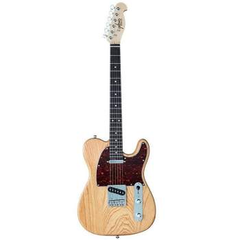 Monoprice Retro DLX Plus Solid Ash Electric Guitar - Natural, With Gig Bag, Ash Body, Maple Neck, Professionally Set-up in the US - Indio Series
