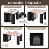 Angel Sar Extendable Dining Table, 3-Leaf Rolling Island with Power Outlet, Storage Cabinet, Black Marble White - 4 of 4