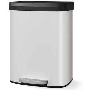 COZONY Stainless Steel Dual Compartment Trash Can with Step Pedal, Soft-Close Lid and Removable Inner Buckets - 1 of 4
