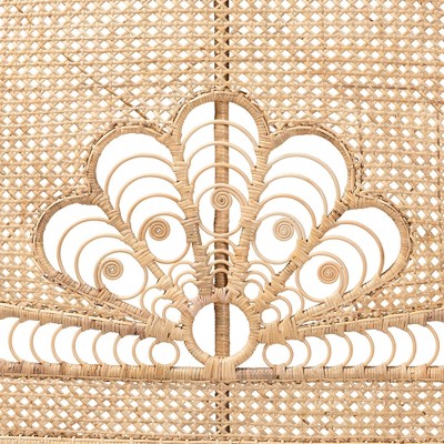 Natural Rattan Queen Size Bohemian Tufted Headboard