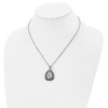 Chisel Polished Ceramic with CZ Titanium Pendant on Steel 18" Necklace - 4 of 4