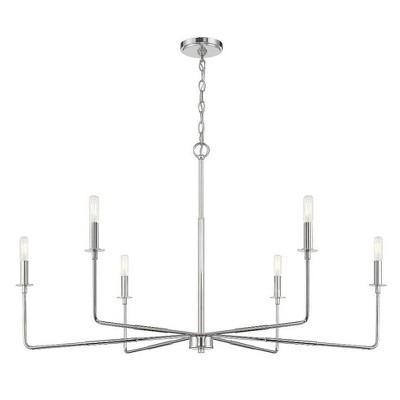 Bisque White 6-Light Transitional Metal Chandelier