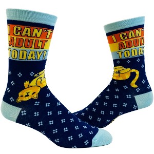 Crazy Dog T-Shirts Womens I Can't Adult Today Socks Funny Sarcastic Cat Footwear for Ladies - 1 of 4