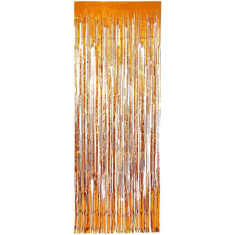 Blue Panda 4-Pack Halloween Party Decorations, Foil Fringe Door Curtains (2 Colors, 35 x 93 in), 3 of 9