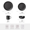 FONTOI 12-Piece Stoneware Dinner Sets with Mugs, Stackable Bowls Sets for 3, Dinner Plates Sets for Home, Kitchen, Black, 10"*0.7"*10" - 3 of 4