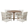 YOOCOZZ Rattan 5-Piece Patio Dining Table Set with 4 Rattan Arm Chairs and Extendable Wooden Table-Natural - 4 of 4