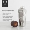 Viski Globe Stainless Steel Cocktail Shaker with Etched Map and Compass - Drink Mixers for Cocktails & Bar Shaker - 32 Oz, Silver - 2 of 4