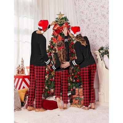 Ekouaer Family Christmas Pajamas For Men Matching Sets Long Sleeve Couple Pjs Holiday Sleepwear Soft Loungewear with Pockets