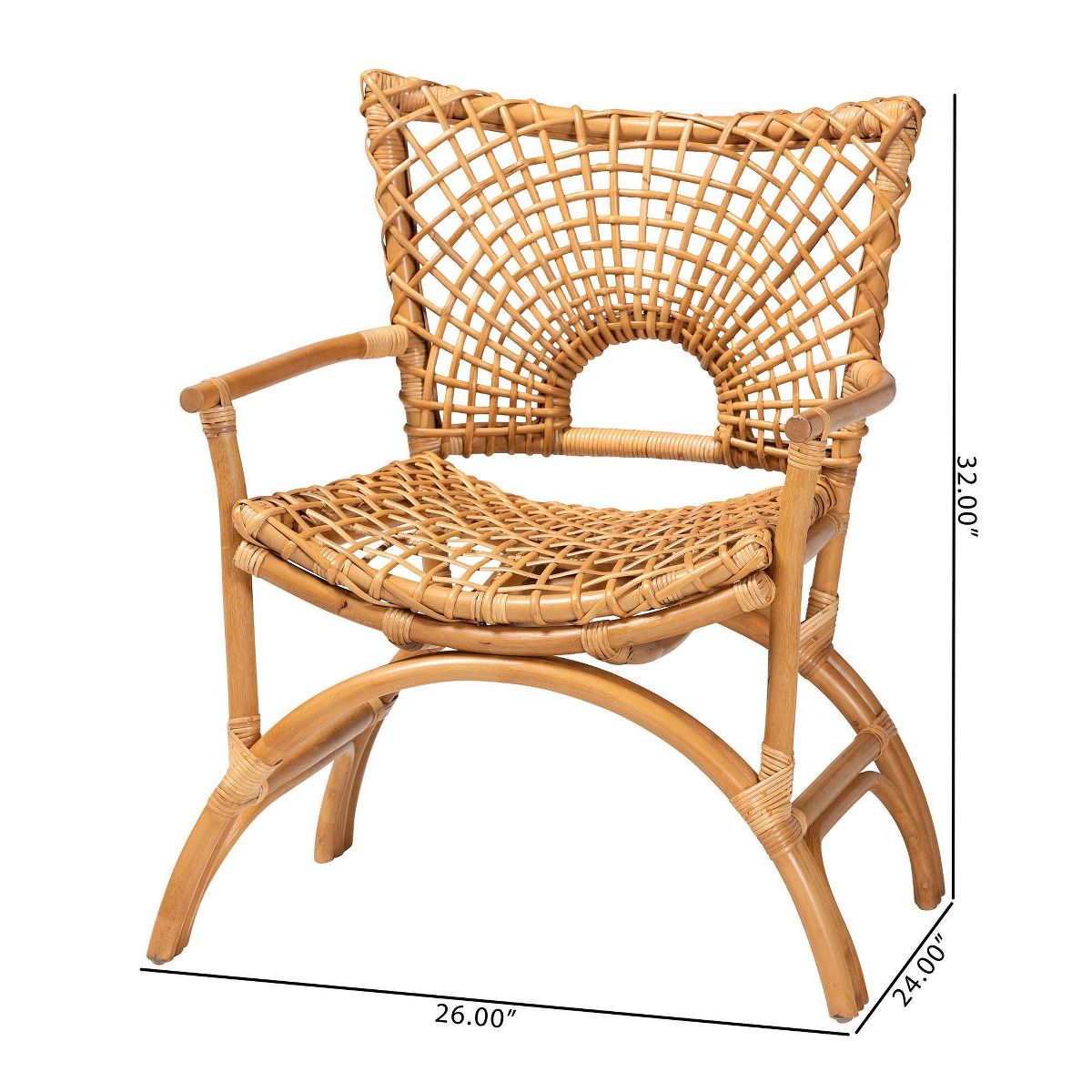 bali & pari Mamba Rattan Arm Chair Light Honey - thumbnail 6