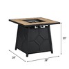 Kumasinova 28" Square Propane Fire Pit Table for Patio and Backyard,40000 BTU Auto-Iginition Gas Firepit Platform with Waterproof Cover - 3 of 4