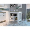 TiramisuBest Wine Storage Pedestal Kitchen Island White and Macadamia with White for Kitchen Islands & Carts - 2 of 4