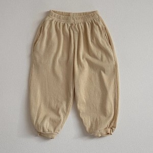 MyKids-USA Children's Summer Unisex Solid Color Thin Breathable Pants Casual Kids Trousers - 1 of 4