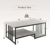 Costway Faux Marble Coffee Table Rectangular 2-Tier Center Table with Open Storage Shelf - 3 of 4