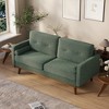 65" Sofa Couch, Mid Century Modern Loveseat Couch with Wood Legs & Trim for Living Room, Bedroom, Office - 3 of 4