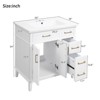 INFURNIC Vanity Tables, Elegant and Functional Bathroom Cabinet with Ceramic Sink for Organized Storage Solutions, White, 18"*30"*34" - 3 of 4