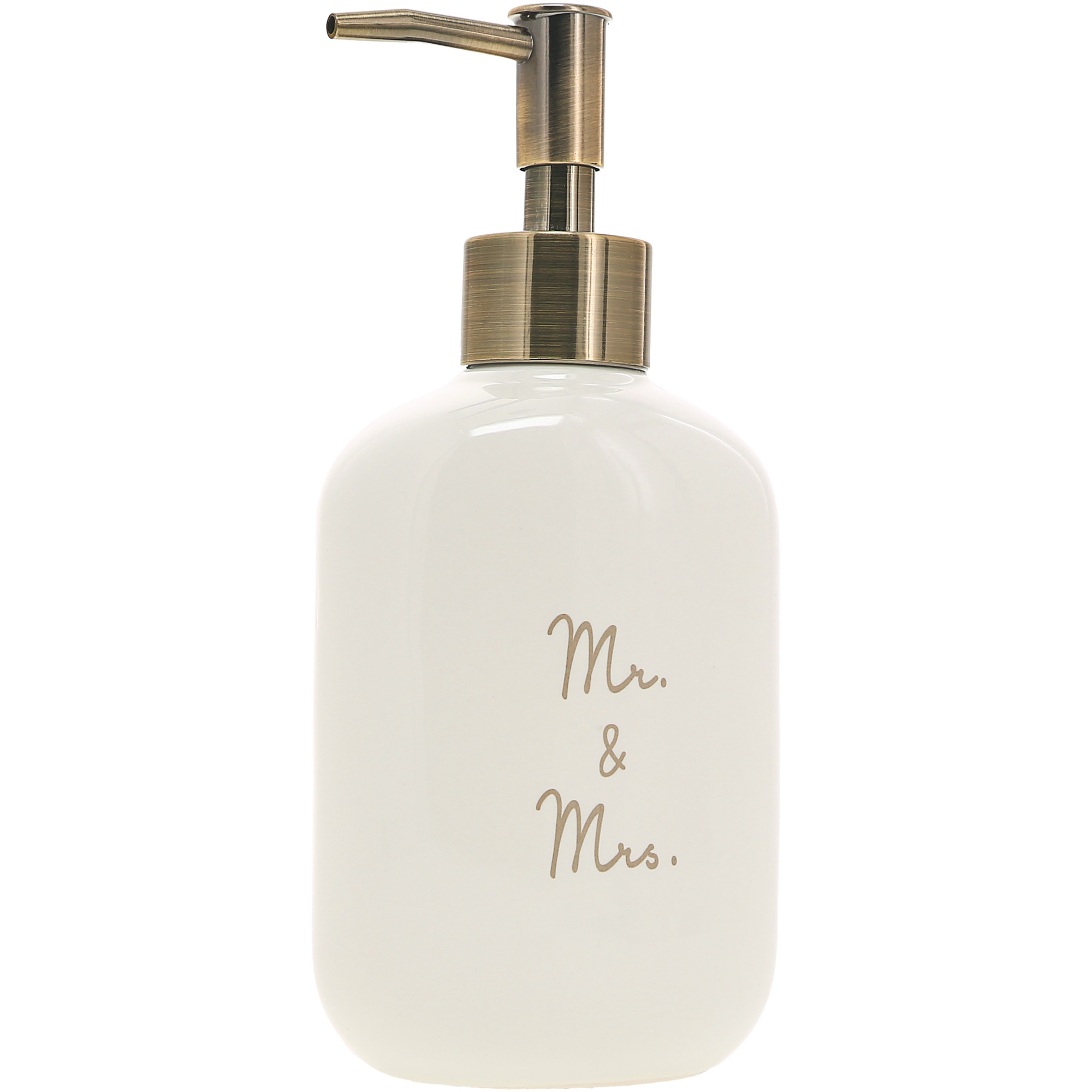 Pavilion Gift Company - Mr. & Mrs. - Ceramic Soap/Lotion Dispenser - Soap Dispensers