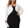 Agnes Orinda Women's Plus Size Long Sleeve Open Front Ruffle Elegant Cropped Bolero Cardigans - 2 of 4