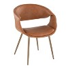 LumiSource Set of 2 Curvo Upholstered PU Chair Antique Copper - 2 of 4