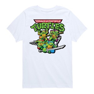 Boys' - Teenage Mutant Ninja Turtles - Gaming Group And Logo Short Sleeve Graphic T-Shirt - 1 of 4