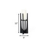 HomeRoots 12" Black Distressed Aluminum Geometric Tabletop Pillar Candle Holder - 3 of 4