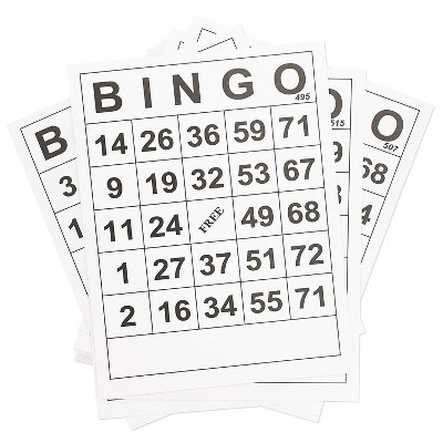 60-Pack Juvale Jumbo Size Bingo Game Cards, Quality Large Paper Cards for Kids, Adults & Seniors, 8 x 11 inches