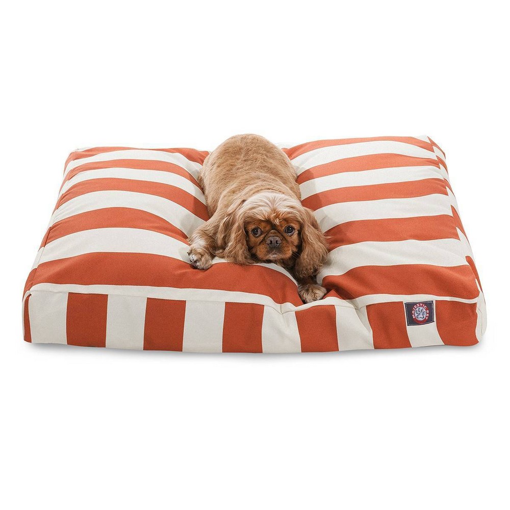 Photos - Bed & Furniture Majestic Pet Vertical Stripe Rectangle Dog Bed - Burnt Orange - Medium - M 